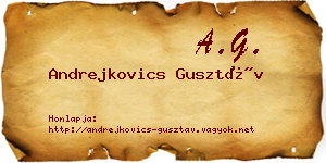 Andrejkovics Gusztáv névjegykártya