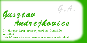 gusztav andrejkovics business card
